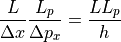 \frac{L}{\Delta x}\frac{L_p}{\Delta p_x} = \frac{LL_p}{h}