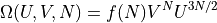 \Omega(U, V, N) = f(N) V^N U^{3N/2}